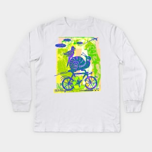 Earth Day Recycling Snail Kids Long Sleeve T-Shirt